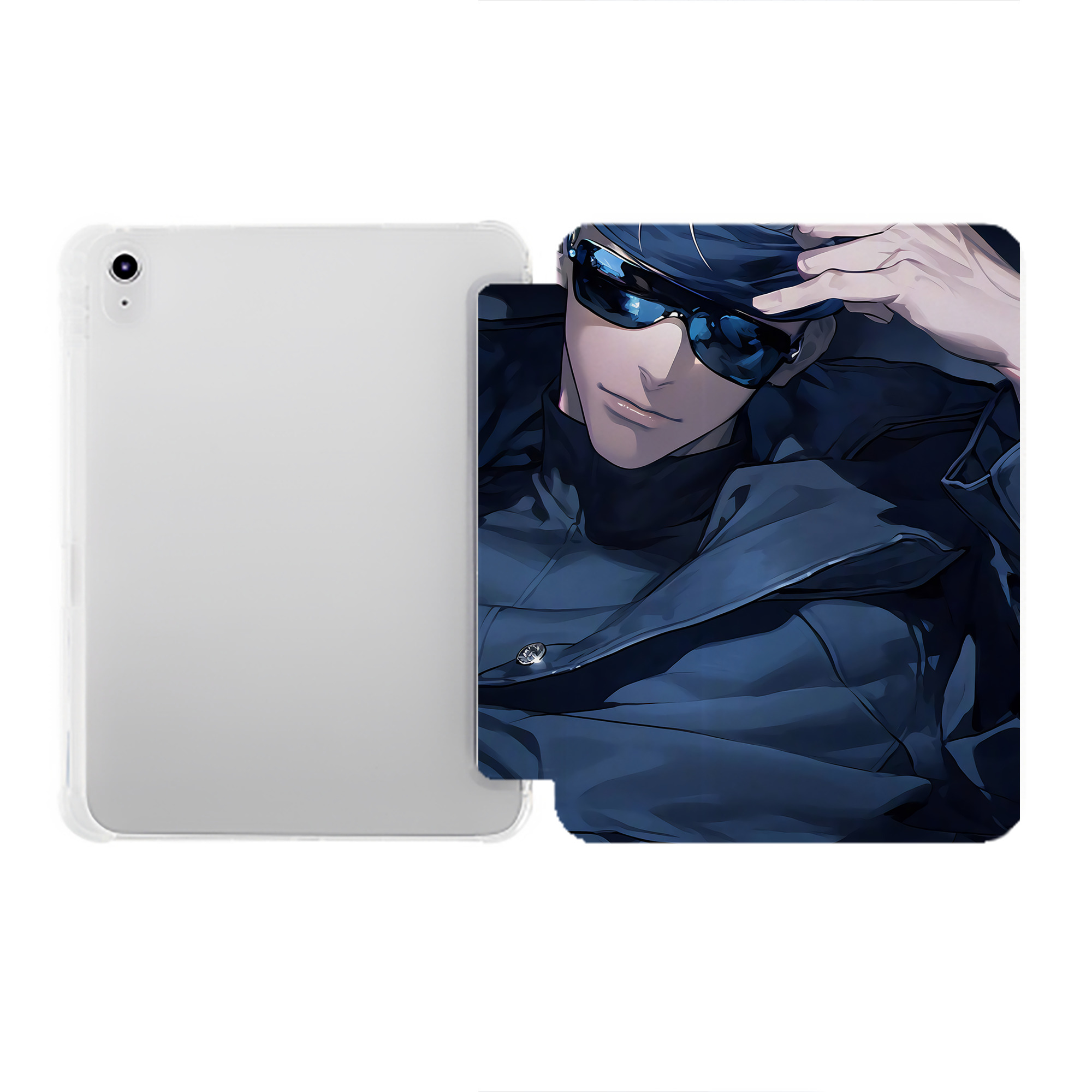 （画像用） 呪術廻戦 Jujutsu Kaisen IPad ケース ペン収納付き 三つ折りスタンド PUレザー×シリコン 対応機種9.5/10.5/10.9インチ